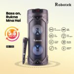 Robotek Bluetooth Wireless Speaker with Mic Portable & Powerful Sound System