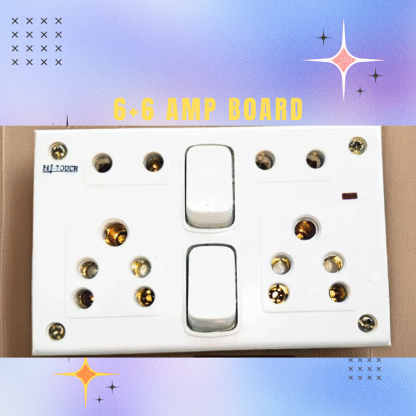 6+6 Amp Switch Socket Electric Board - Image 3