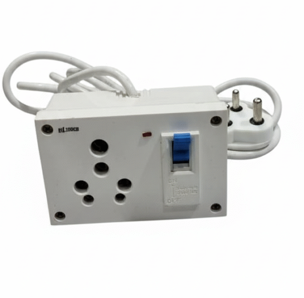 electrical extension board or multi-socket extension cord with a built-in switch and indicator light.